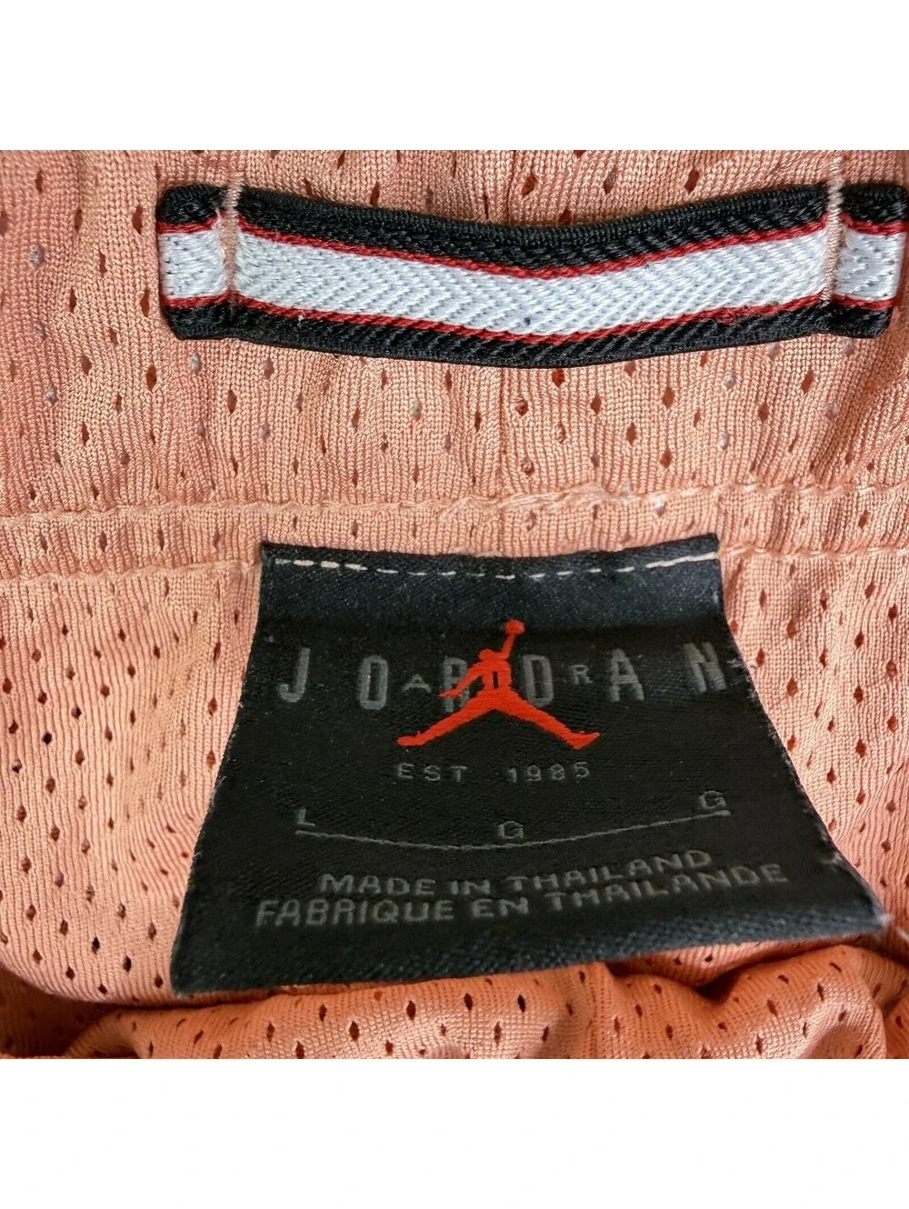 Jordan Nike Mesh Basketball Shorts Peach Light Madder Root Sz Large (34x7)
